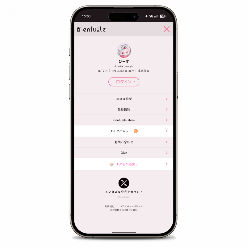 タイプパレットアップデート画面のスクリーンショット